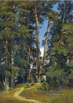 風景 Painting - WOODLAND GROVE 古典的な風景 Ivan Ivanovich の木々